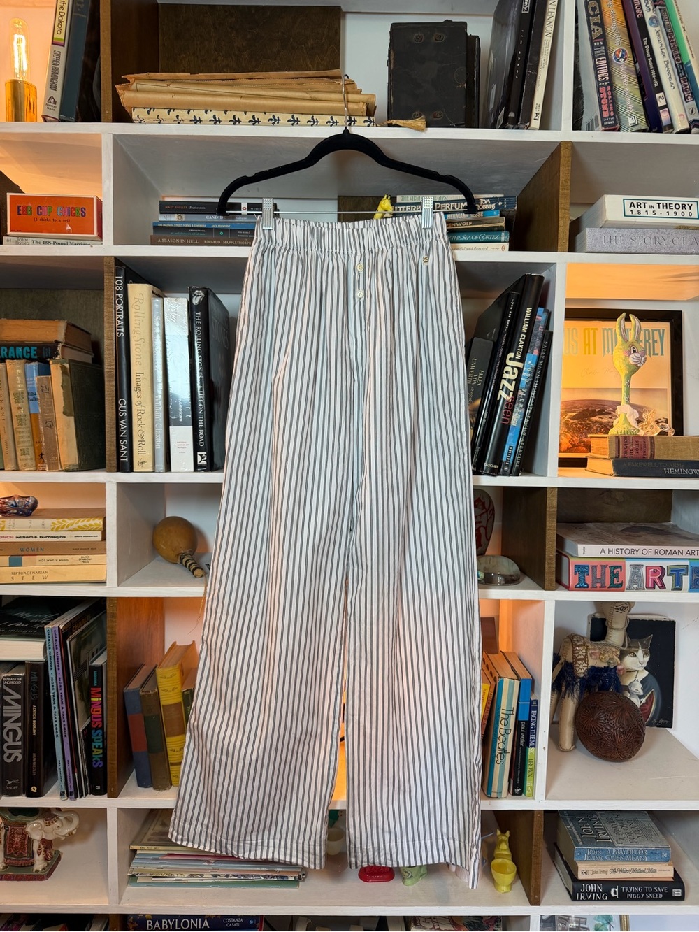 Eterne Striped Lounge Pants - White/Gray - Picture 1 of 7